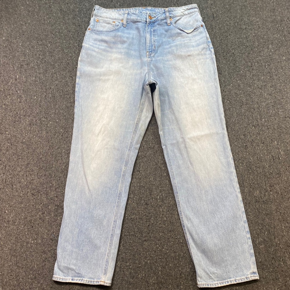 American Eagle Classic Straight Jeans Sz 32 Womens Light Wash Grunge Skater
